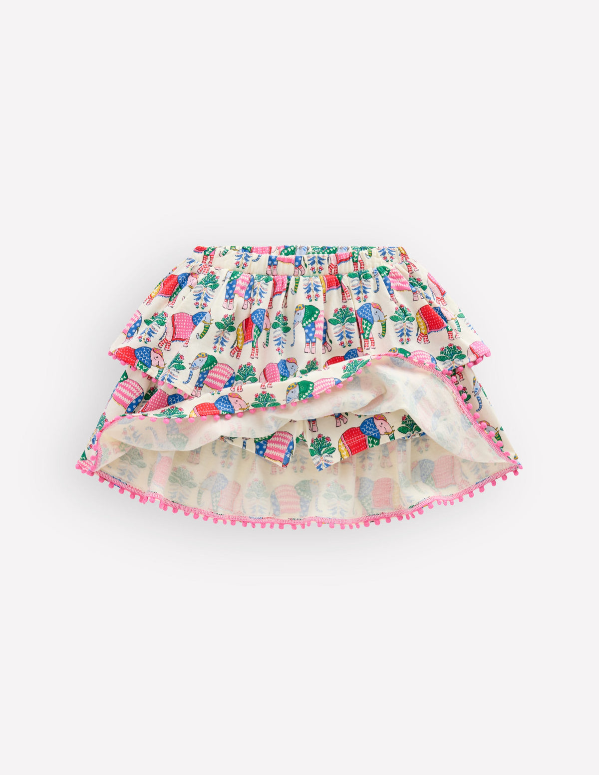 Jersey-Skort mit Rüschen-Bunt Elefant Holzblock - Image 4