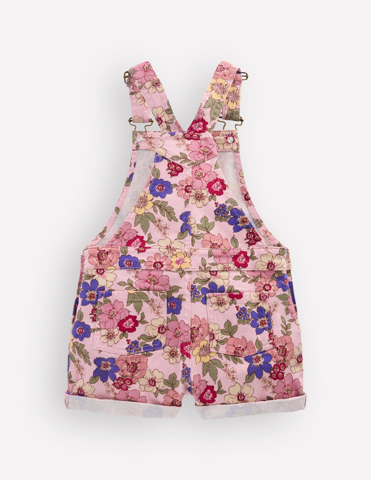 Short Dungaree-Pink Floral Bloom-2