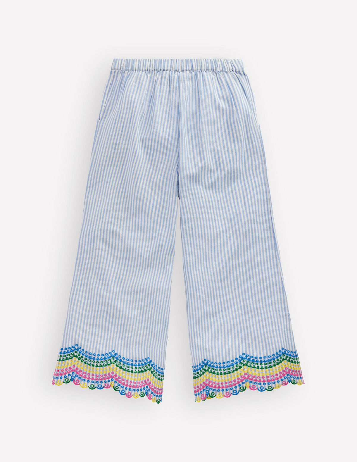Hose mit Muschelsaum-Blau Drillich Regenbogen - Image 2