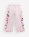 Scallop Hem Trousers-Chalk Pink/ Ivory Floral