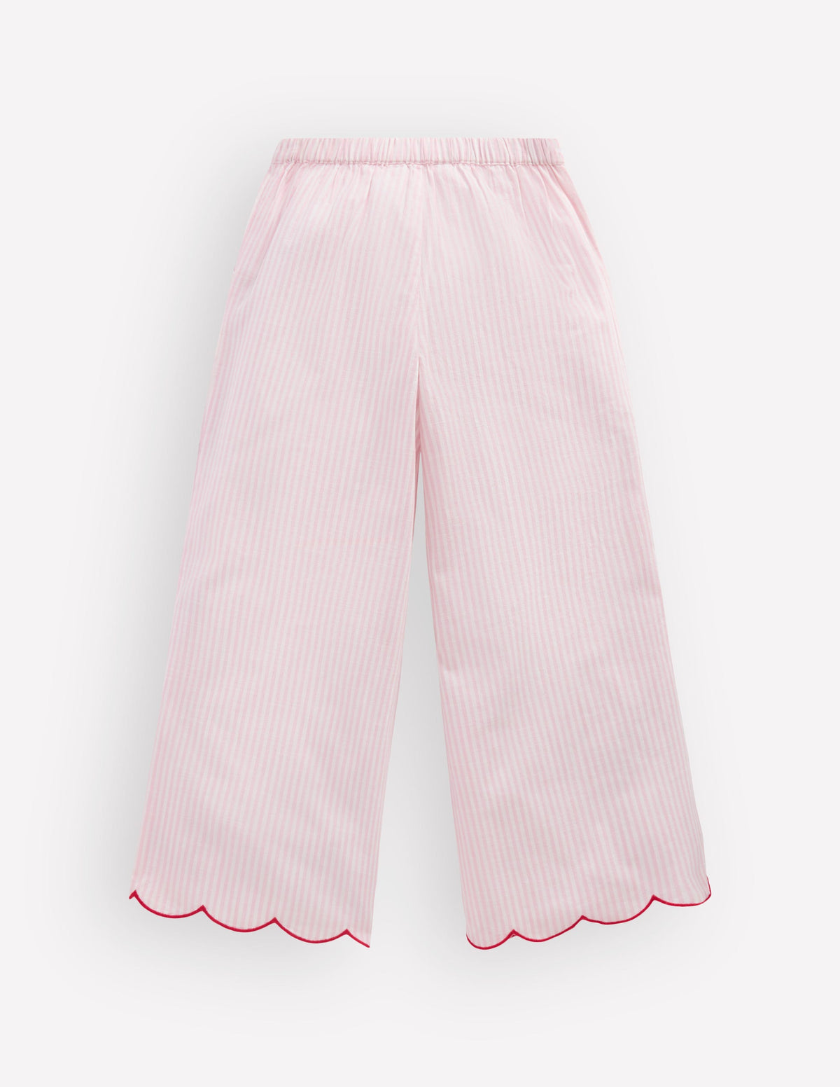 Scallop Hem Trousers-Chalk Pink/ Ivory Floral - Image 2