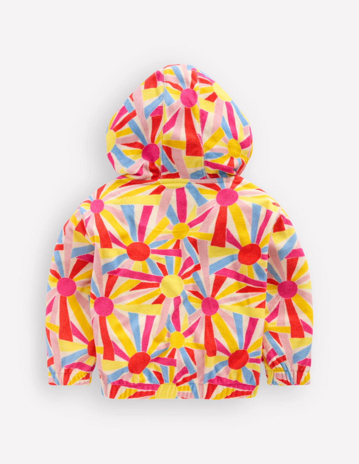 Sweat à capuche décontracté en éponge-Motif Sunburst ivoire-2