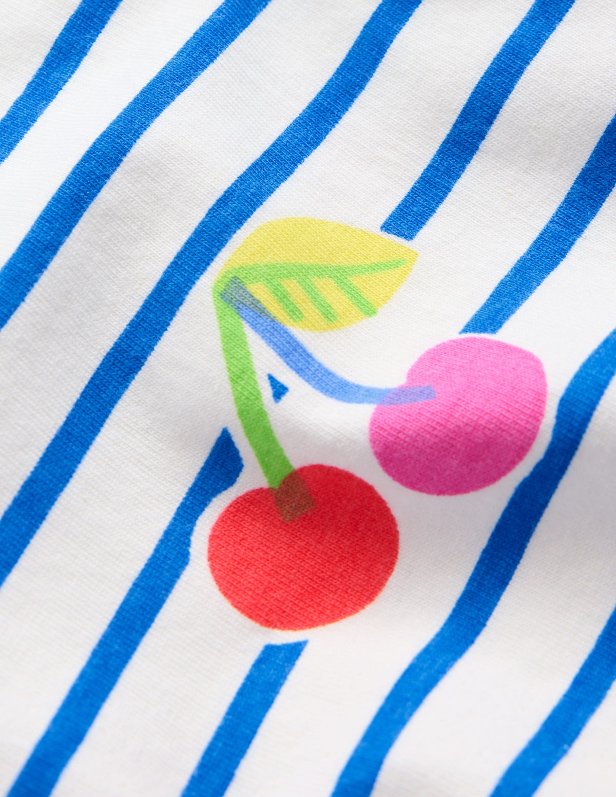 T-shirt simple façon marinière-Cerises bleu martin-pêcheur - Image 3