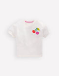 T-Shirt mit Druck-Sanftes Naturweiß Kirschen