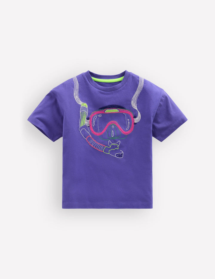 Easy T-Shirt mit Applikation-Blauregen Schnorchel