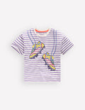 Easy T-Shirt mit Applikation-Asternlila/Naturweiß Schuhe