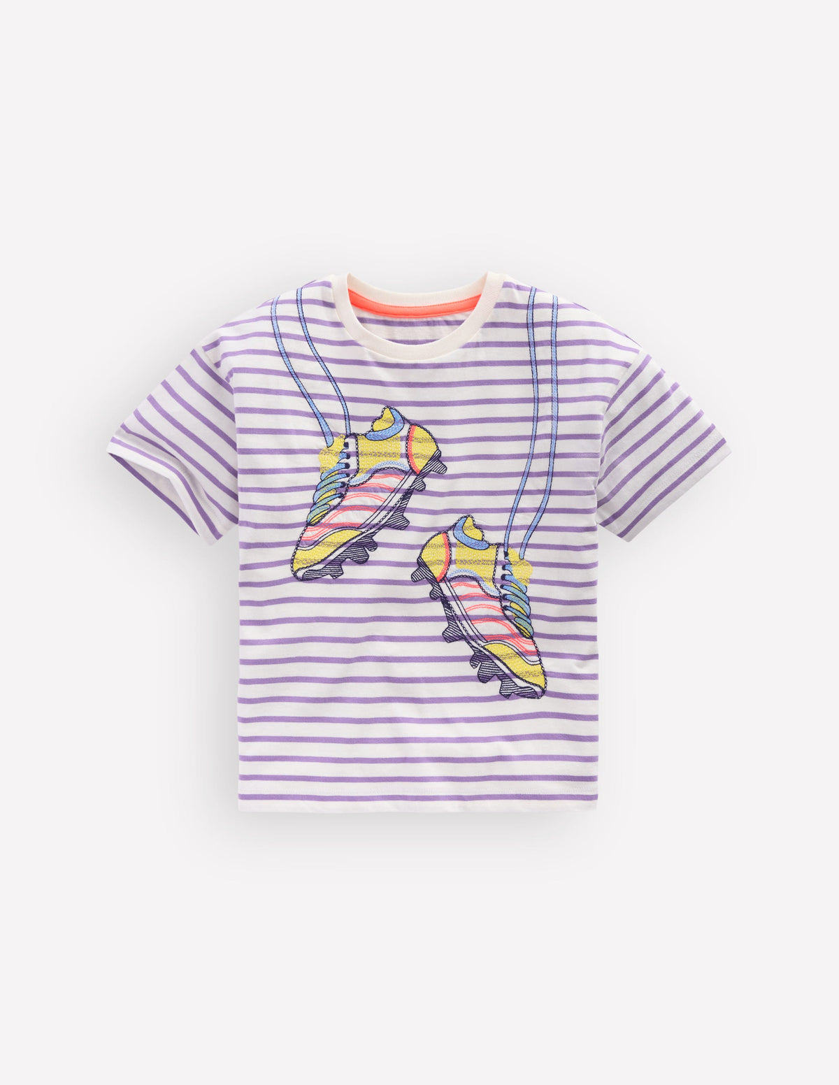 Easy T-Shirt mit Applikation-Asternlila/Naturweiß Schuhe-1