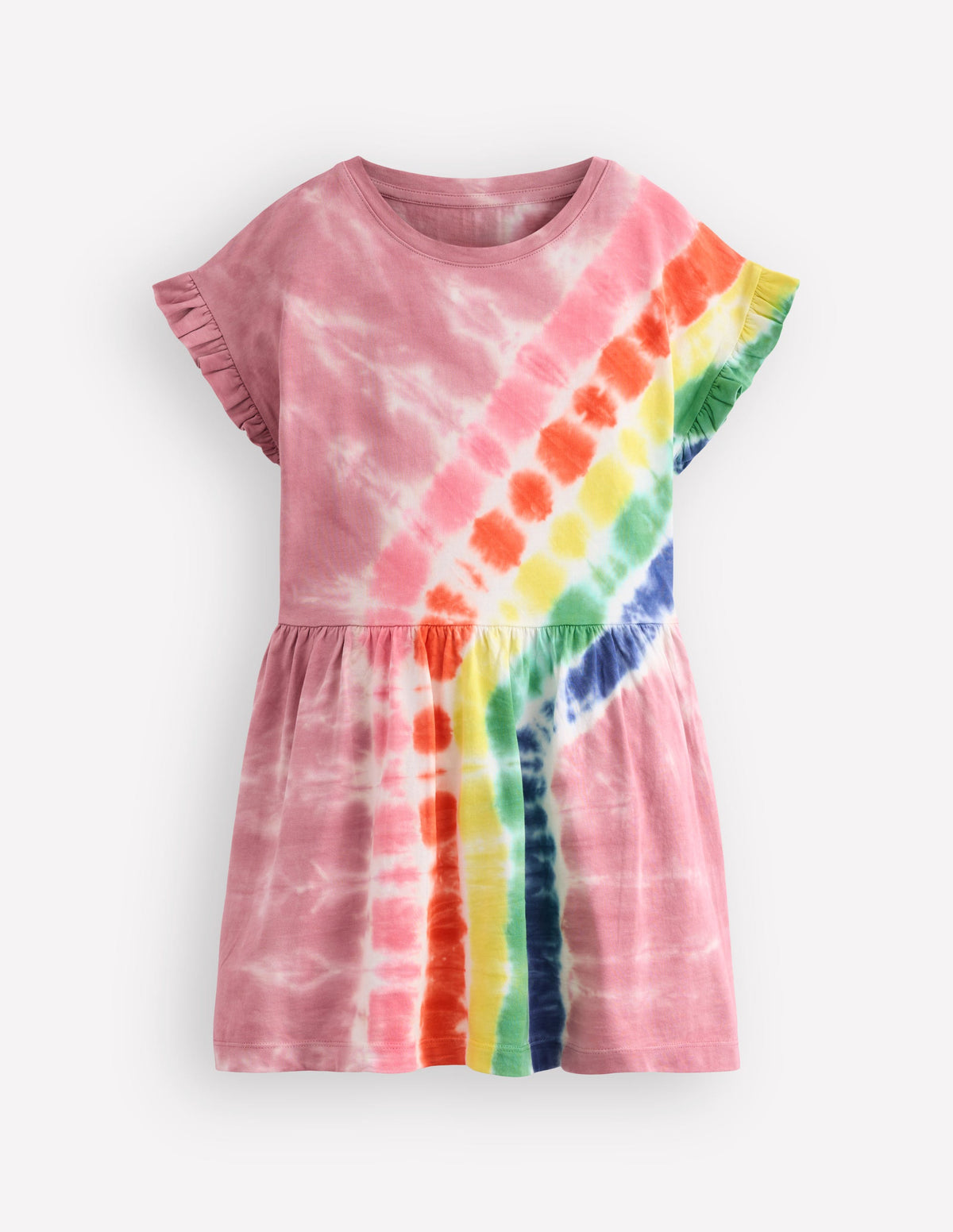 T-Shirt-Kleid aus Jersey-Rosa, Batikmuster - Image 3