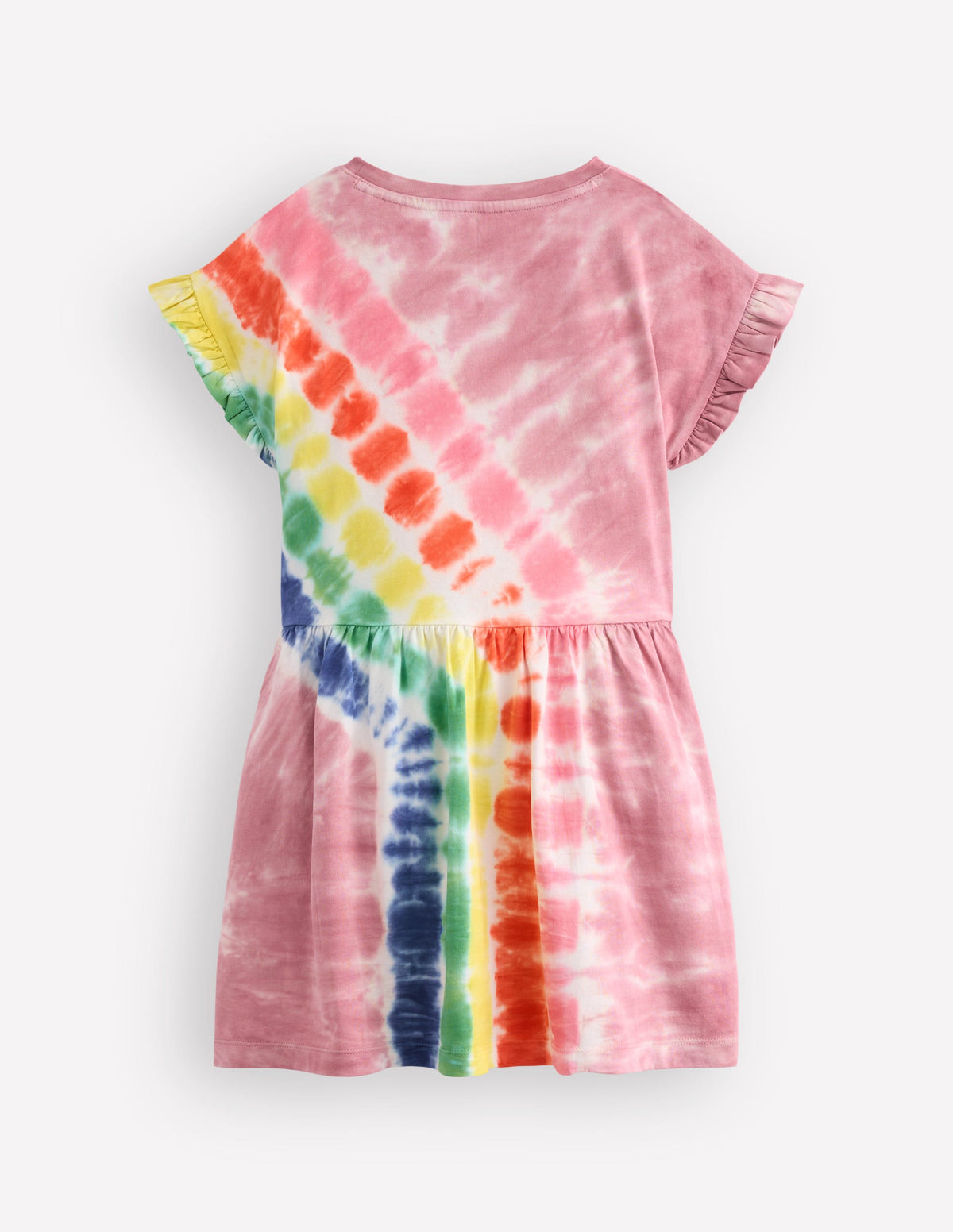 T-Shirt-Kleid aus Jersey-Rosa, Batikmuster-4