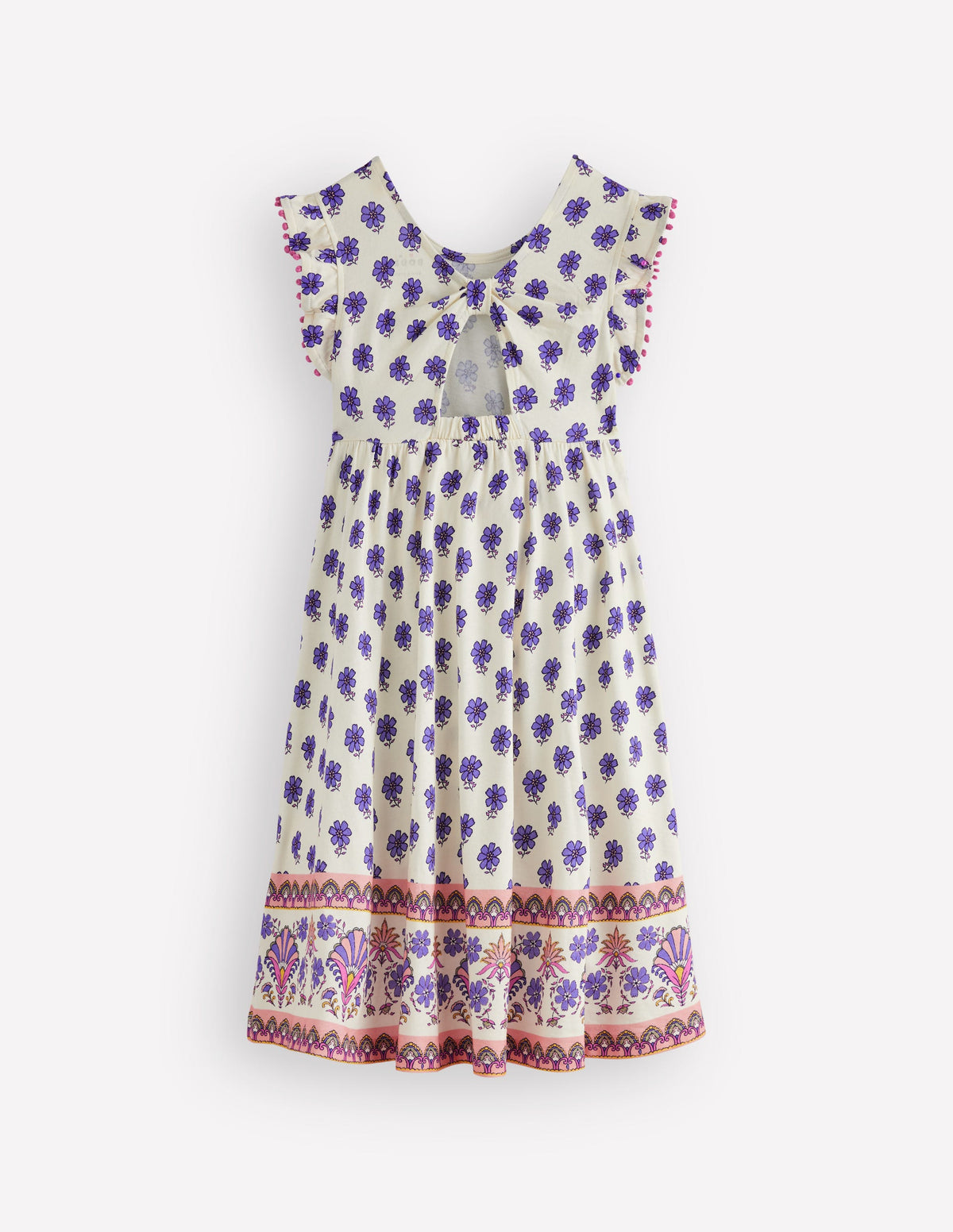 Jerseykleid mit Kleeblattschleife am Rücken-Bunt Holzblock - Image 4