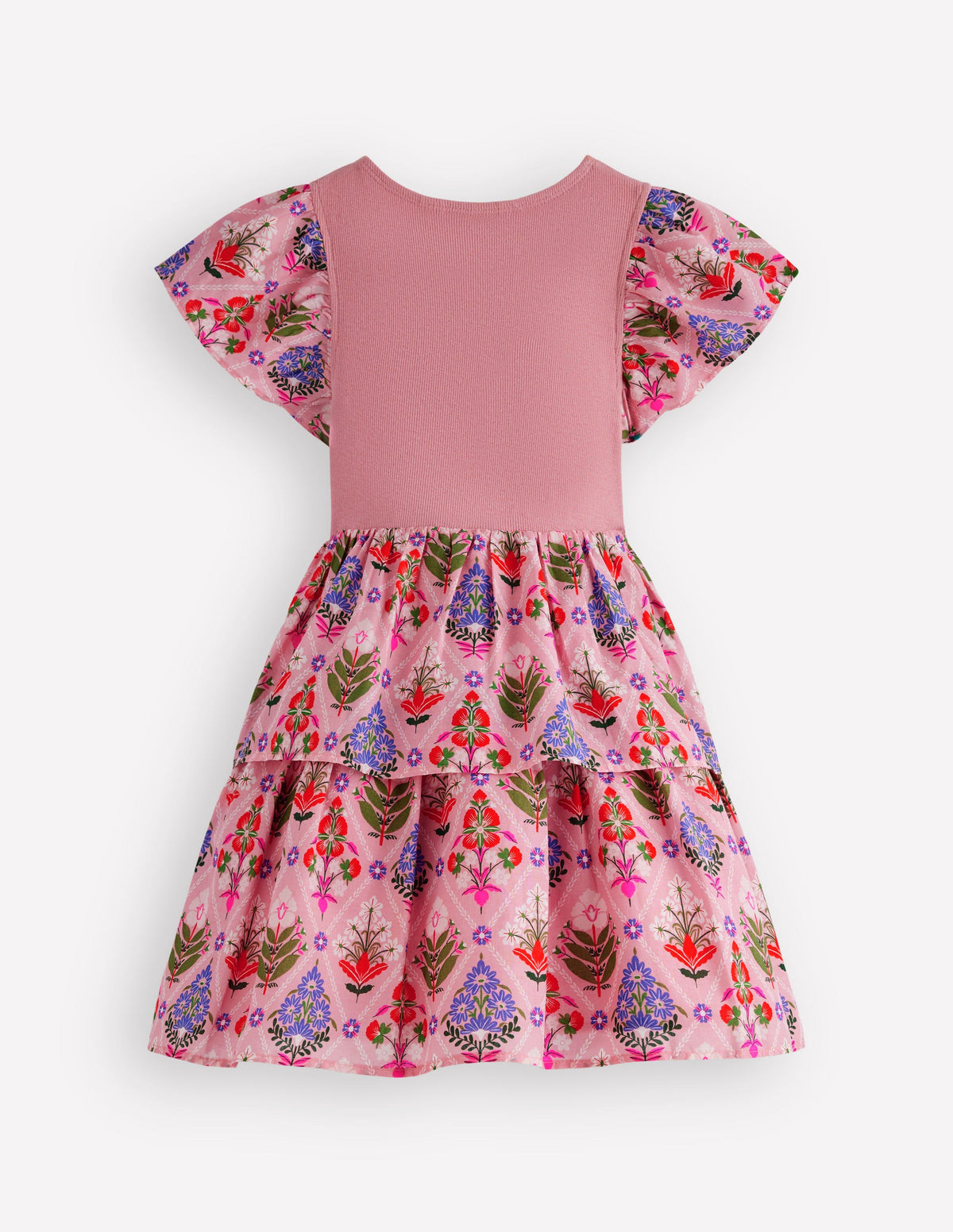 Robe tournoyante tissée en tissu mélangé-Motif Diamond Floral multi - Image 2