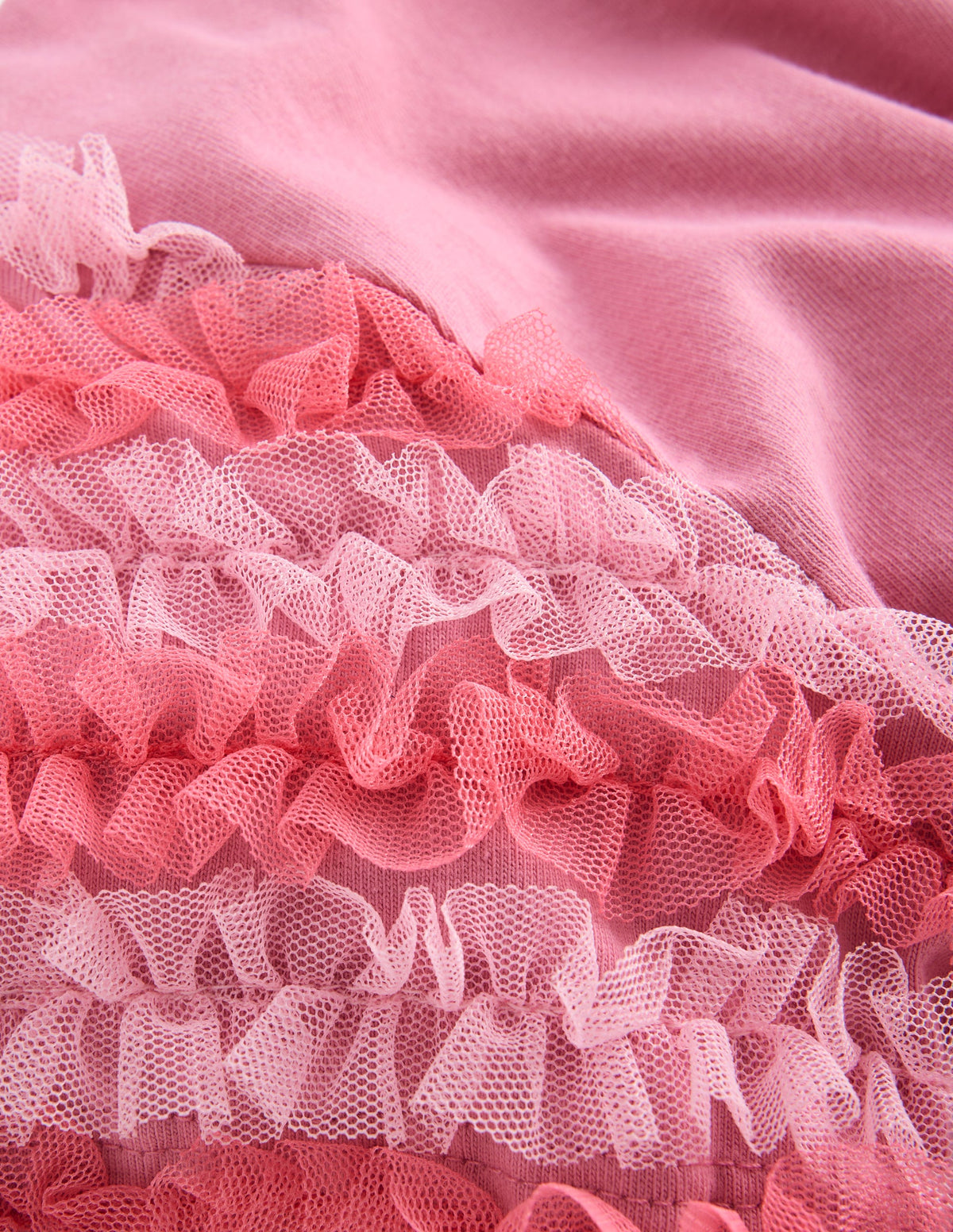 Originelles Tülloberteil-Rosa Schleier-3
