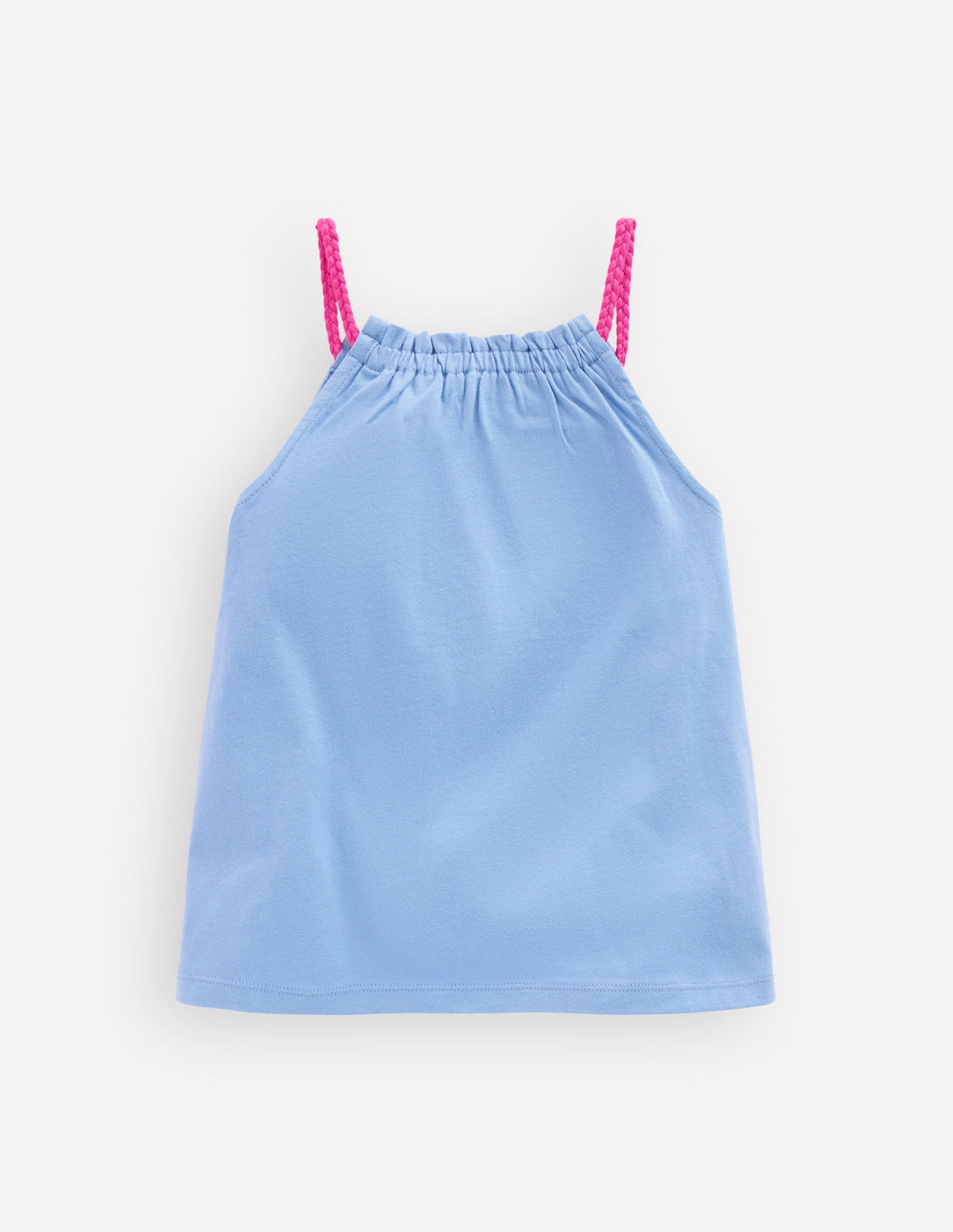 Plaited Strap Embroidered Vest-Forget Me Not Blue-2