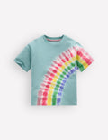 Oberteil mit Batikmuster und Logo-Morgenblau Regenbogen