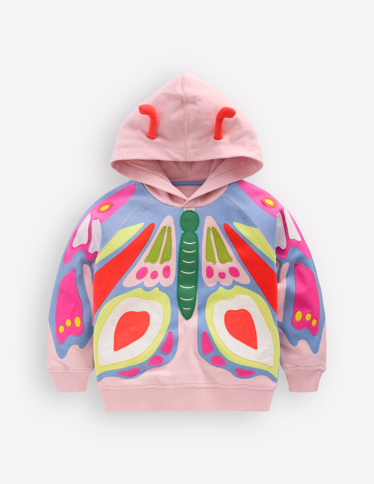 Origineller, lockerer Kapuzenpullover-Rosa Schmetterling - Image 1