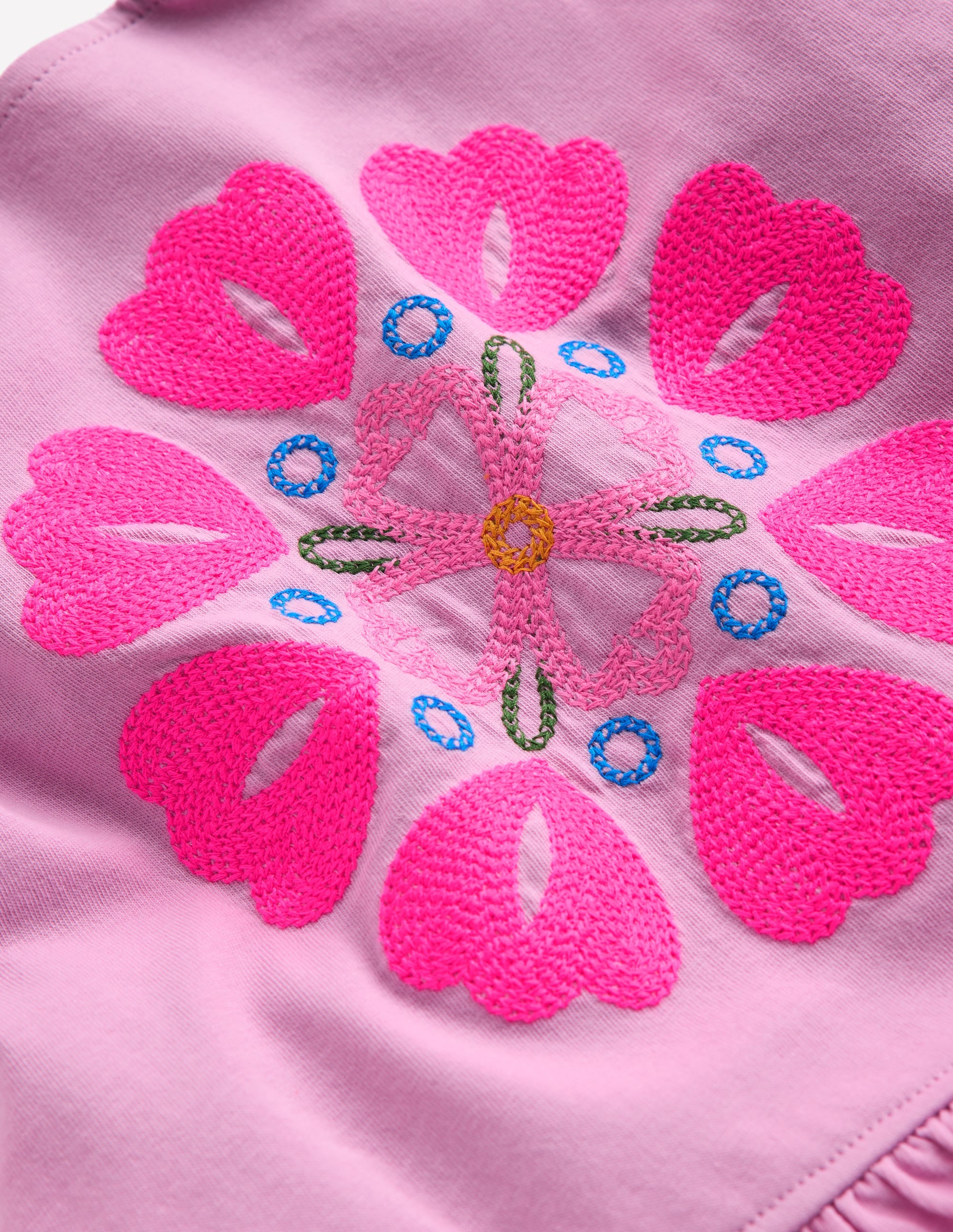 Besticktes Oberteil mit Rüschen-Kräftiges Rosa Stickerei - Image 4