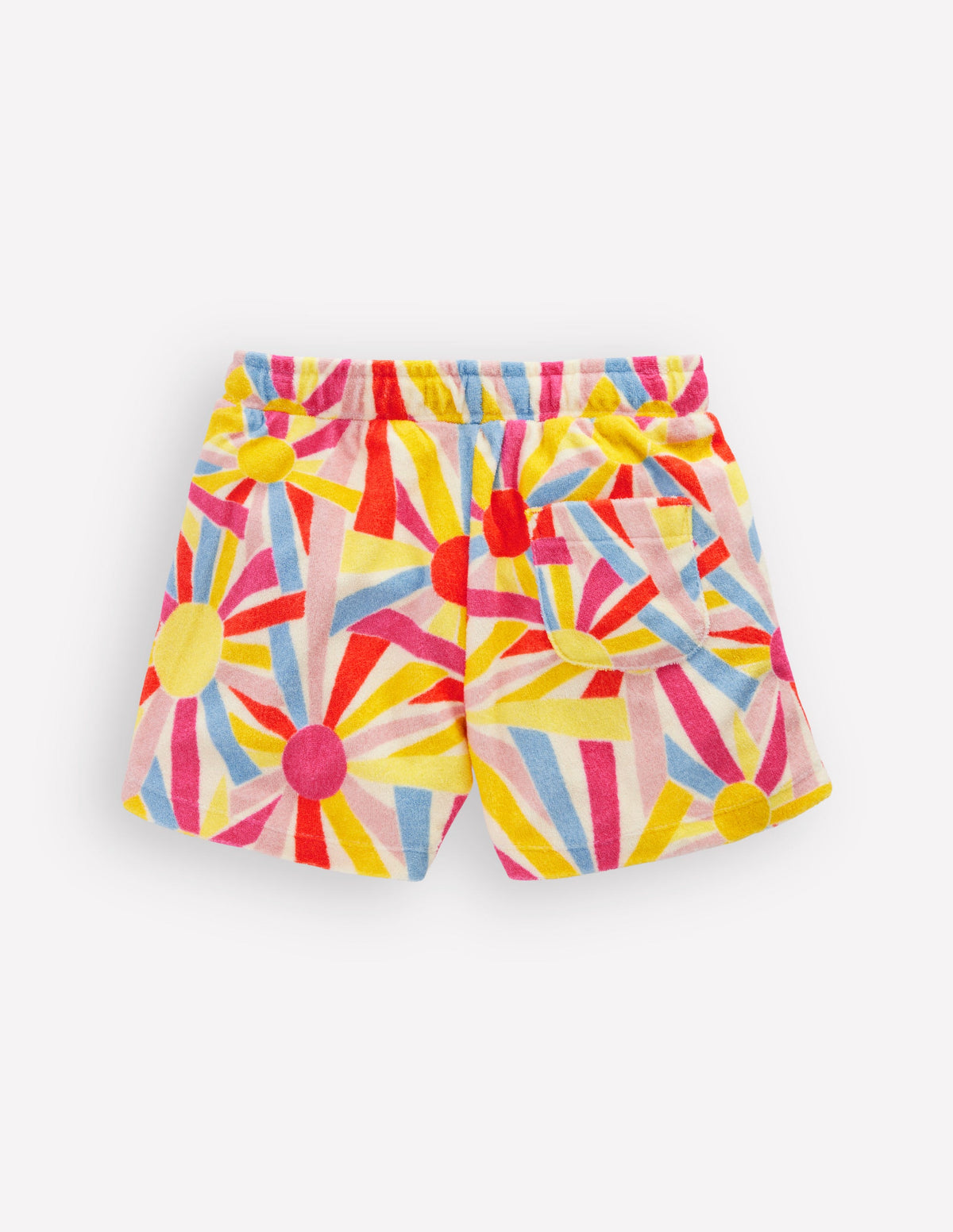 Short en éponge à poches plaquées-Motif Sunburst ivoire doux - Image 2