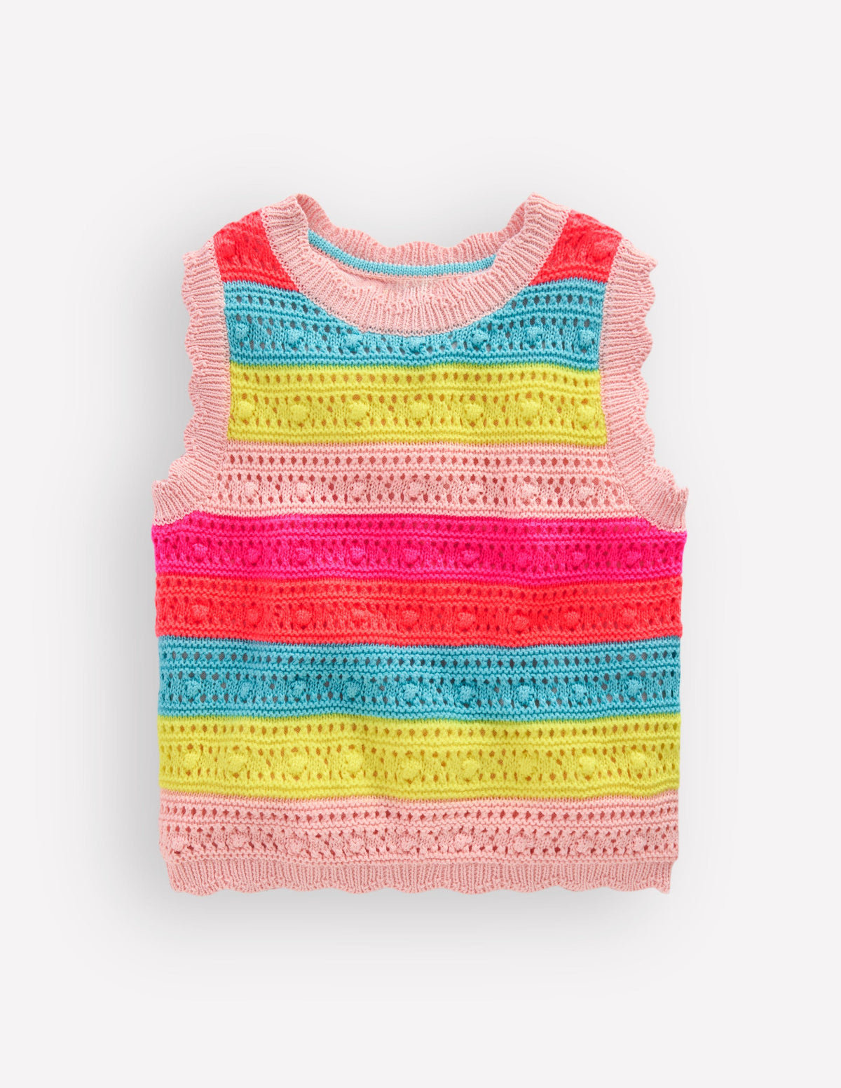 Top aus Pointelle-Strick-Neon mit Streifen - Image 1