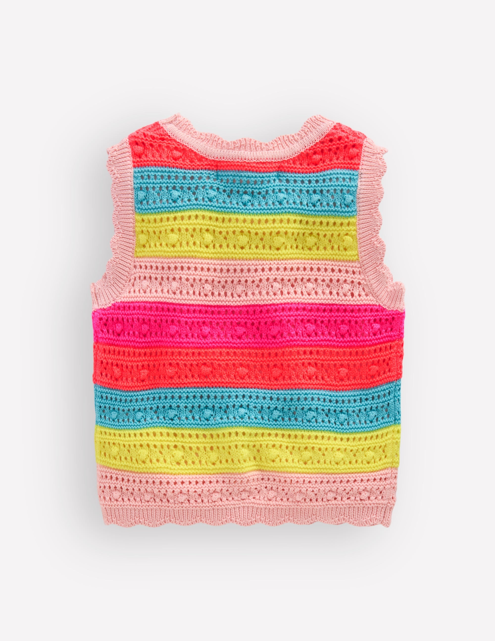 Top aus Pointelle-Strick-Neon mit Streifen - Image 2