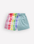Shorts mit Batikmuster und Logo-Morgenblau Regenbogen