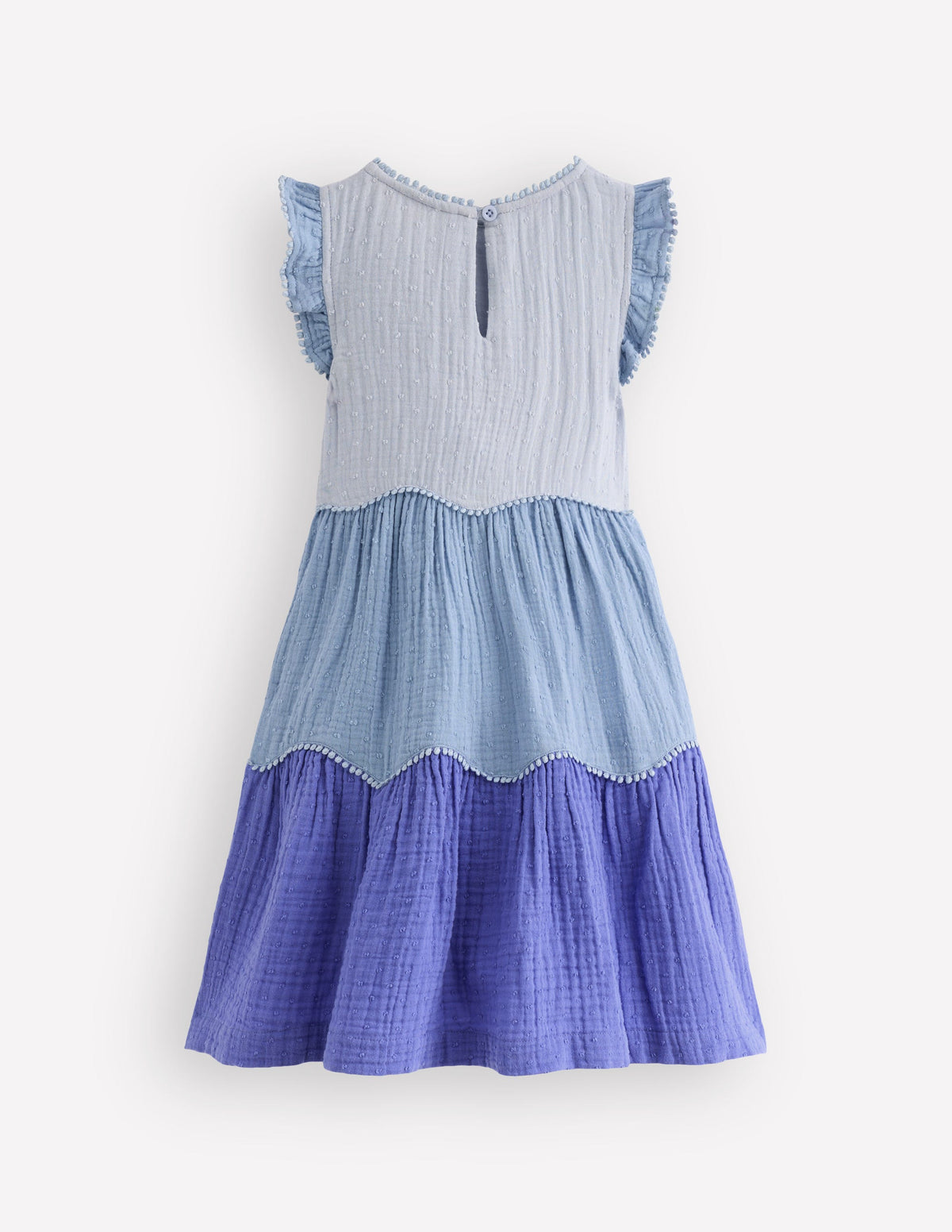 Schwingendes Doppeltuch-Kleid-Vergissmeinnicht Blau - Image 2