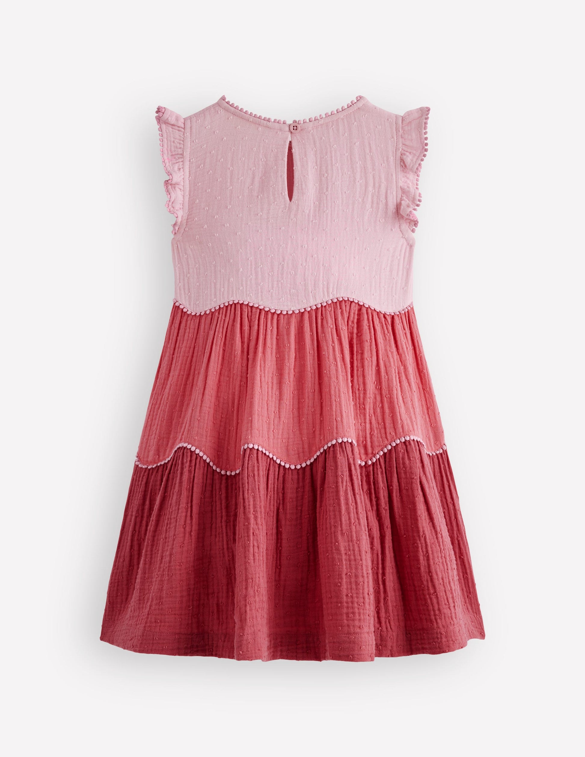 Schwingendes Doppeltuch-Kleid-Frühlingsblüten Blockfarben-2