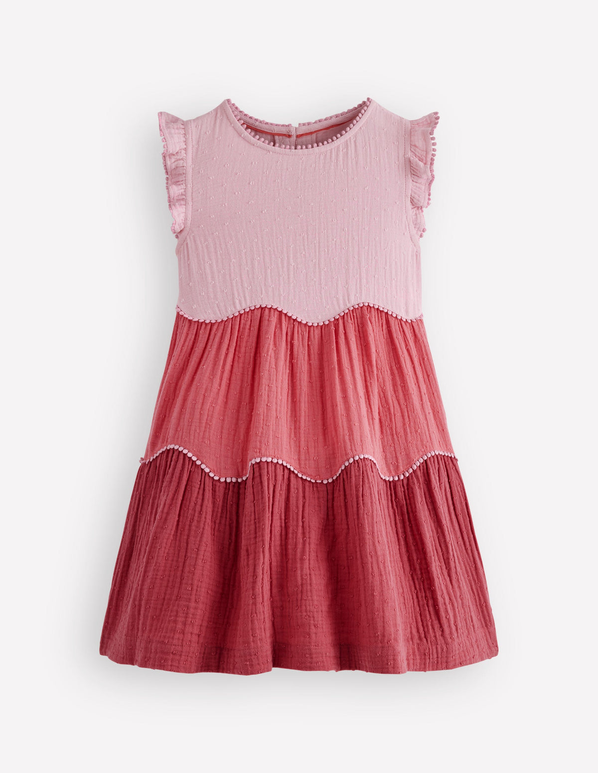 Schwingendes Doppeltuch-Kleid-Frühlingsblüten Blockfarben - Image 1