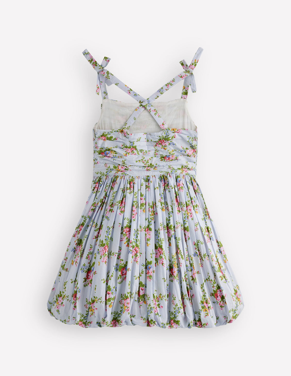 Ballonkleid mit gerafftem Oberteil-Vintage-Blumenmuster - Image 2