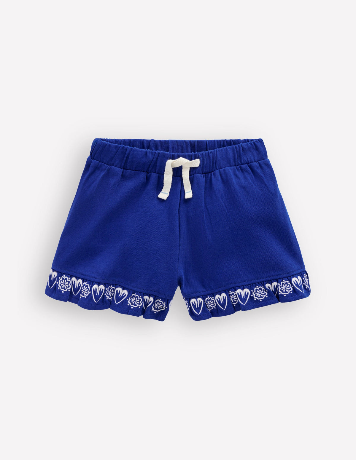 Embroidered Jersey Shorts-Bright Blue Embroidery - Image 1