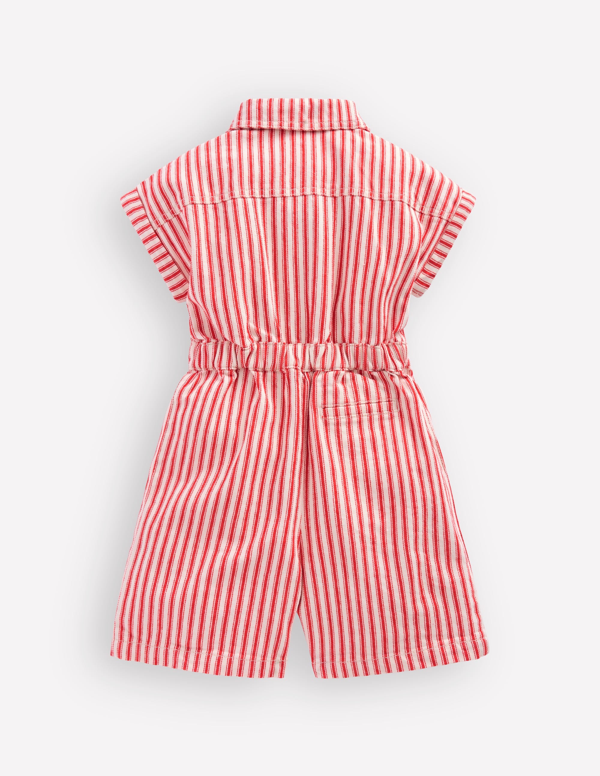 Embroidered Playsuit-Red Stripe - Image 2