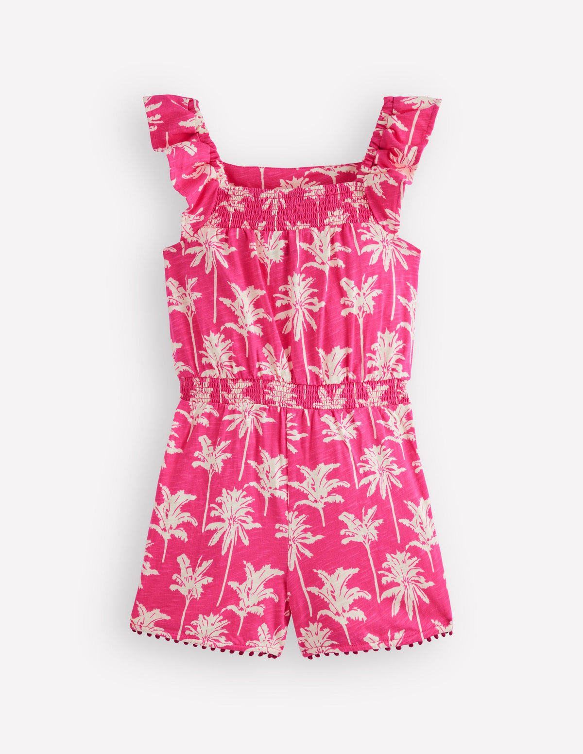 Ciara Jersey-Spielanzug mit Bommelbesatz-Rosa Palmen-2