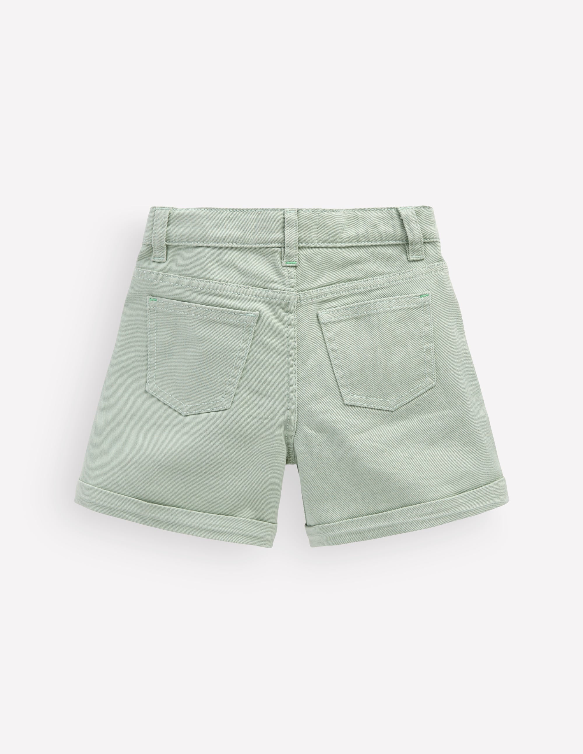 Gewebte Shorts mit Umschlag-Blassgrün - Image 2