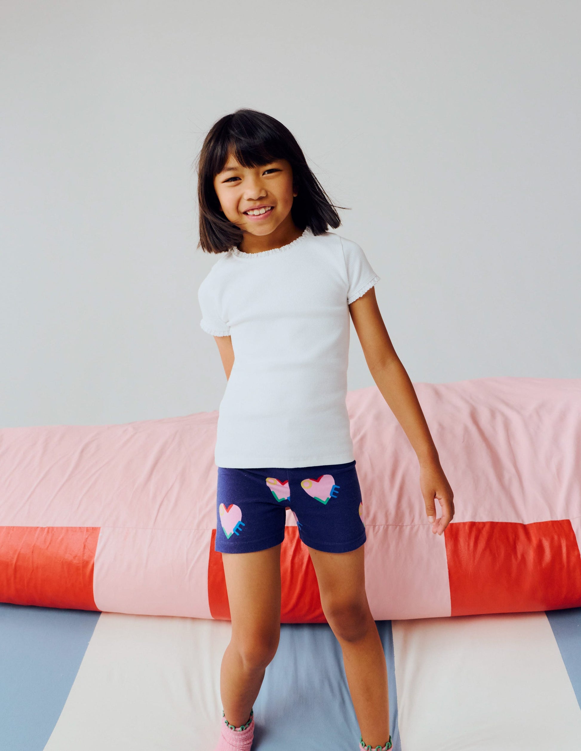Radlerhose-Marineblau Liebesherzen-4