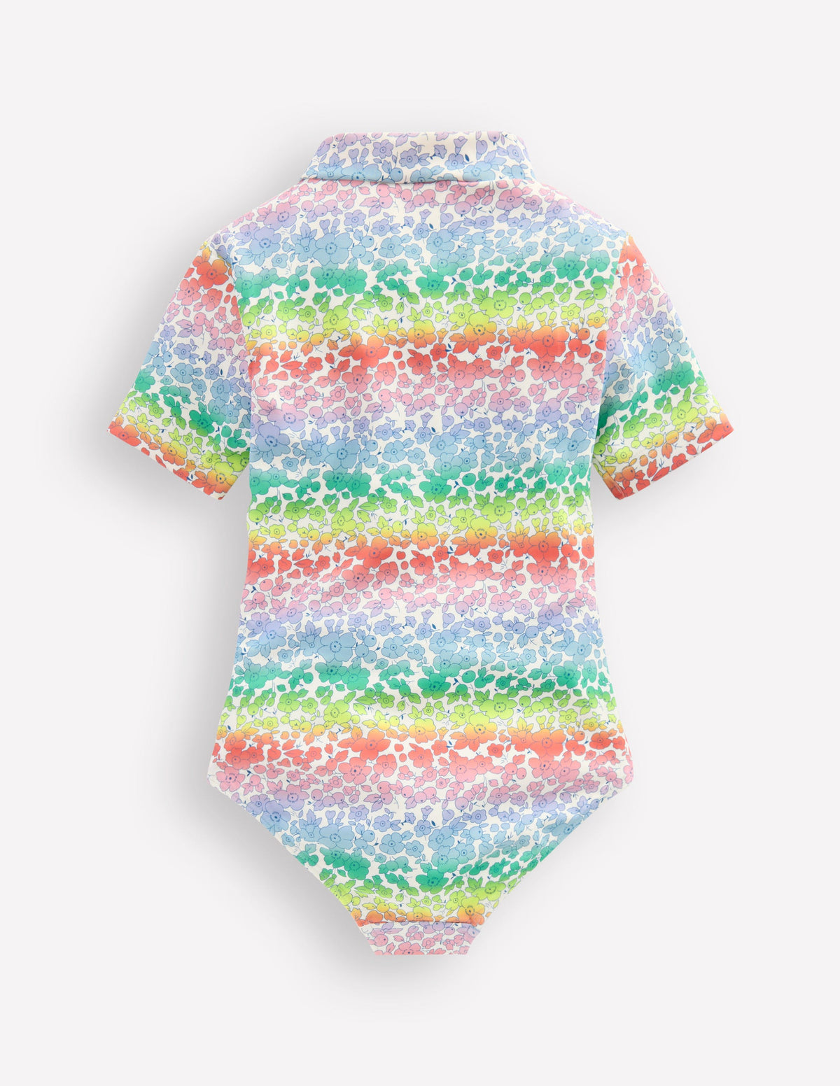 Maillot de bain à manches courtes-Lit de fleurs dégradé arc-en-ciel - Image 2