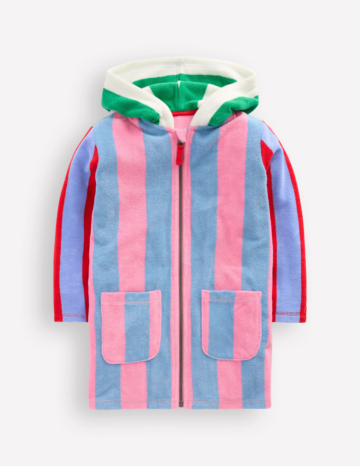 Romie Towelling Zip Throw-On-Multi Hotchpotch Stripe-1