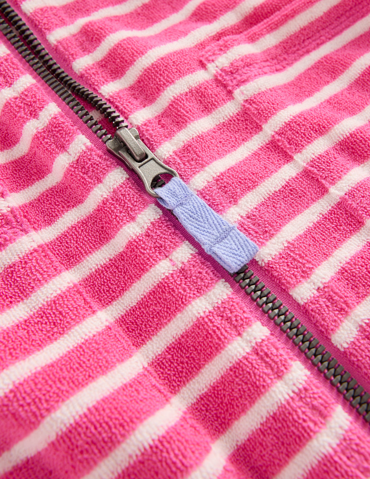 Romie Frottee-Badeponcho mit Reißverschluss-Sorbetrosa Streifen - Image 3