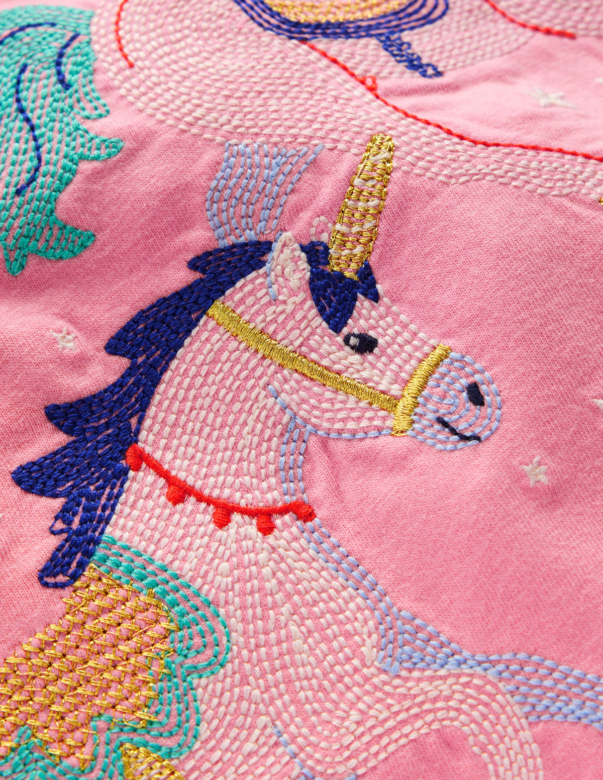 Oberteil mit Puffärmeln und Superstich-Rosa Einhörner - Image 3