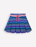 Plissierter Jersey-Skort-Küstenblau mit Streifen