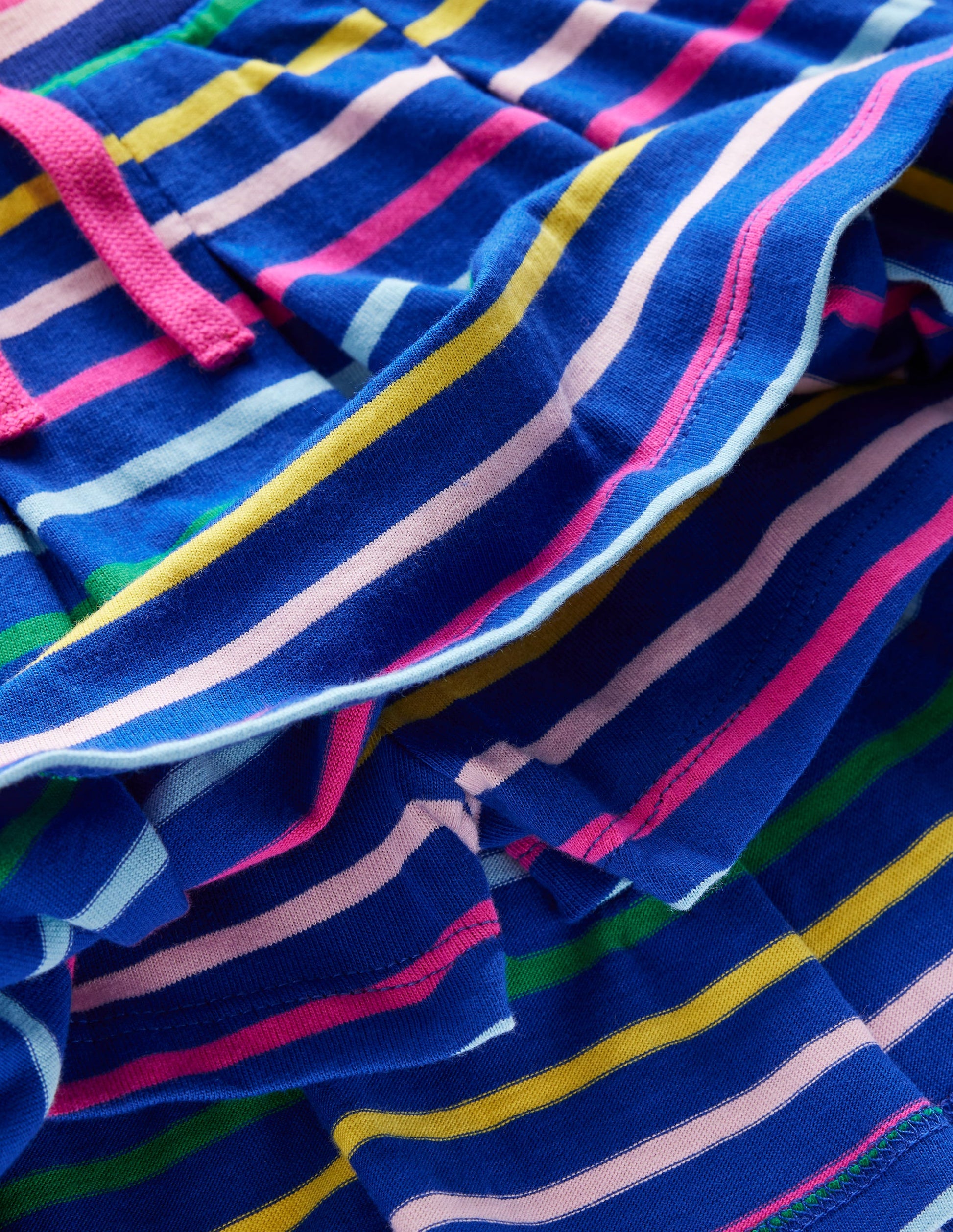 Plissierter Jersey-Skort-Küstenblau mit Streifen-3