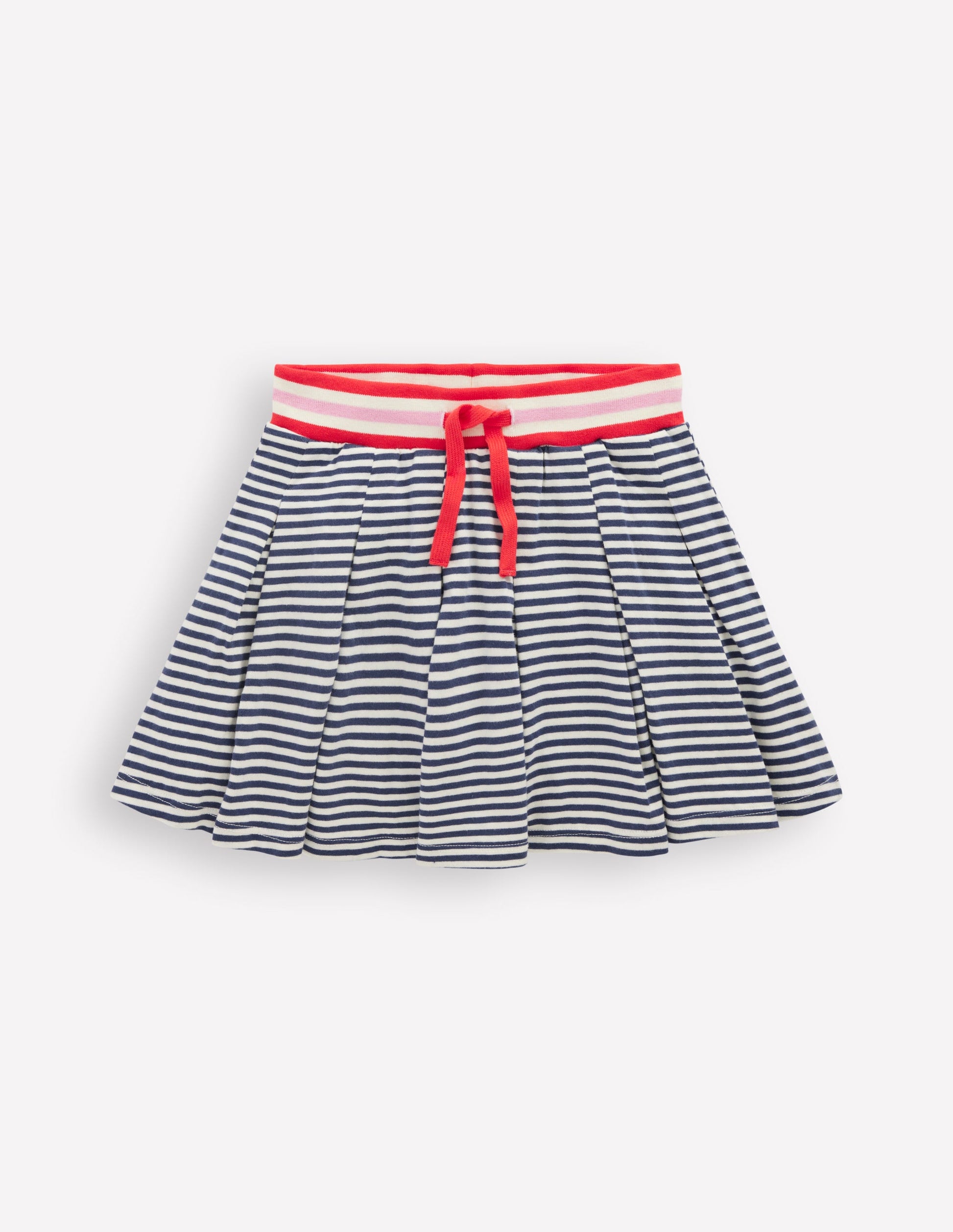 Plissierter Jersey-Skort-Dunkelblau/Streifen-2