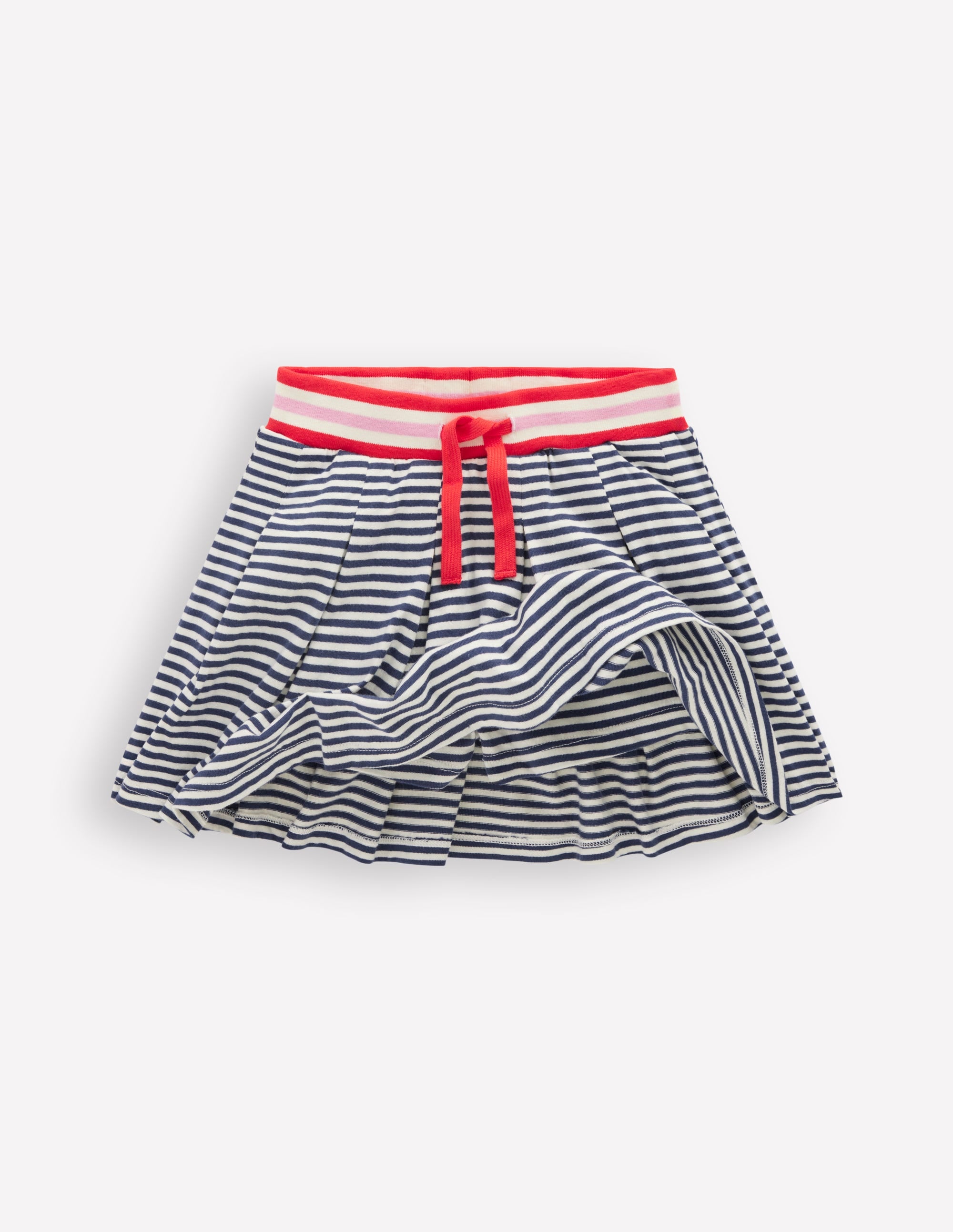 Plissierter Jersey-Skort-Dunkelblau/Streifen - Image 5