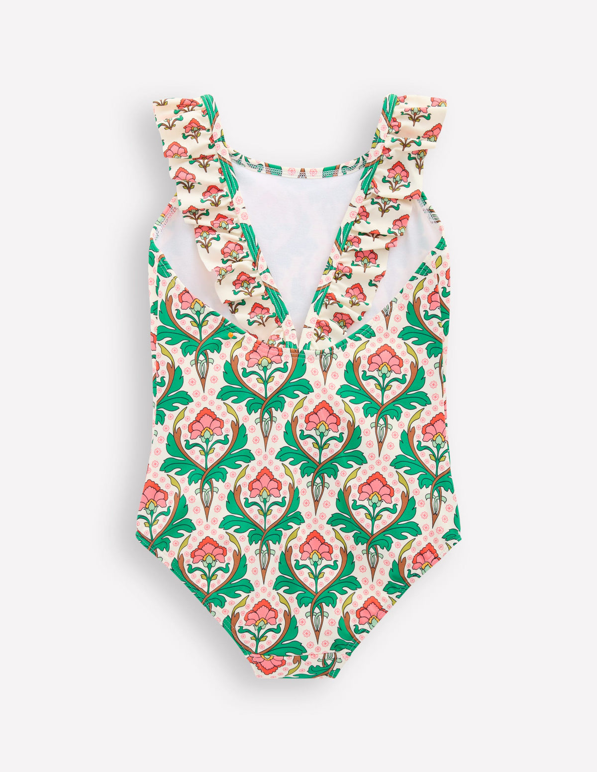 Hallie Frill Strap Swimsuit-Multi Woodblock Floral - Image 2