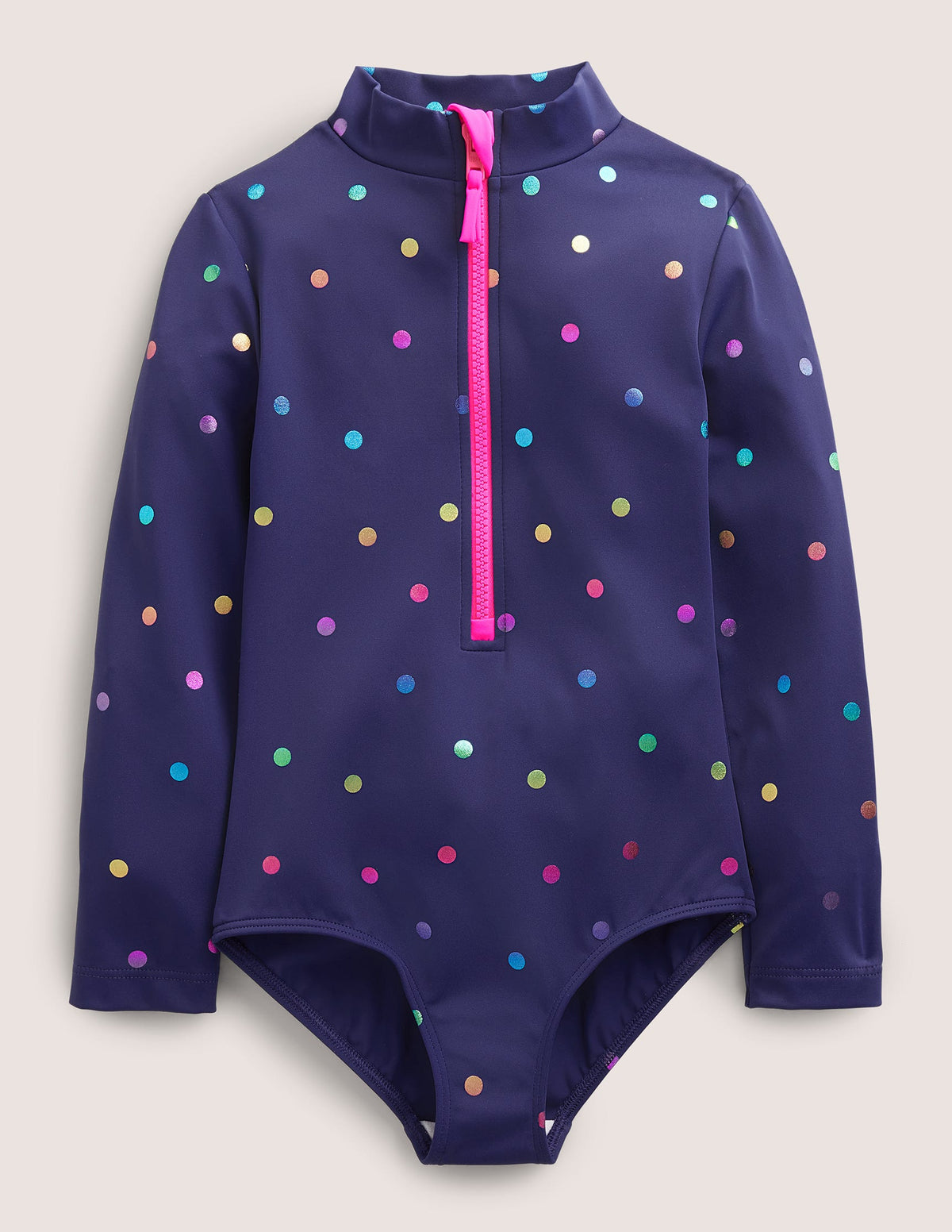 Long-sleeved Swimsuit-Rainbow Foil Confetti Spot-1