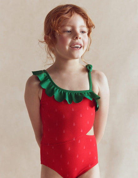 Lettice Badeanzug mit Cut-out-Erdbeere