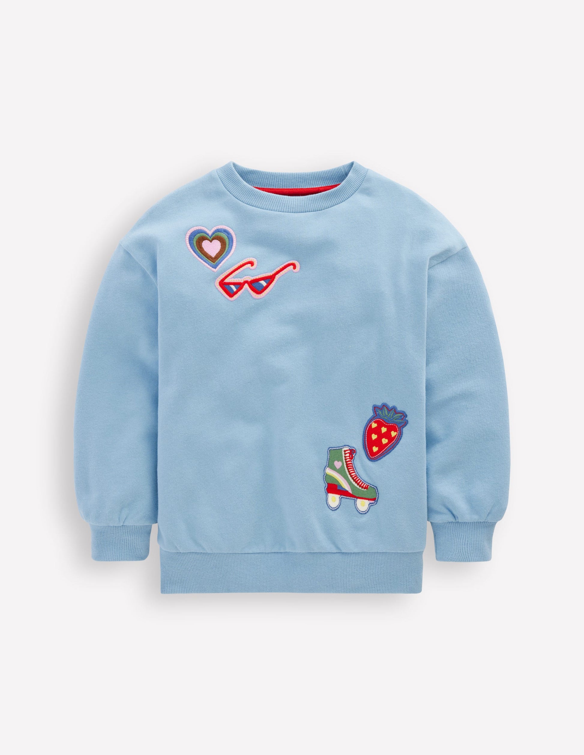 Bobbie Sweatshirt mit Applikation-Gletschersee Aufnäher-1