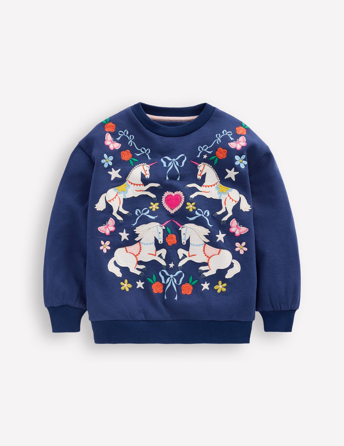Bobbie Sweatshirt mit Applikation-Navy, Einhörner - Image 1
