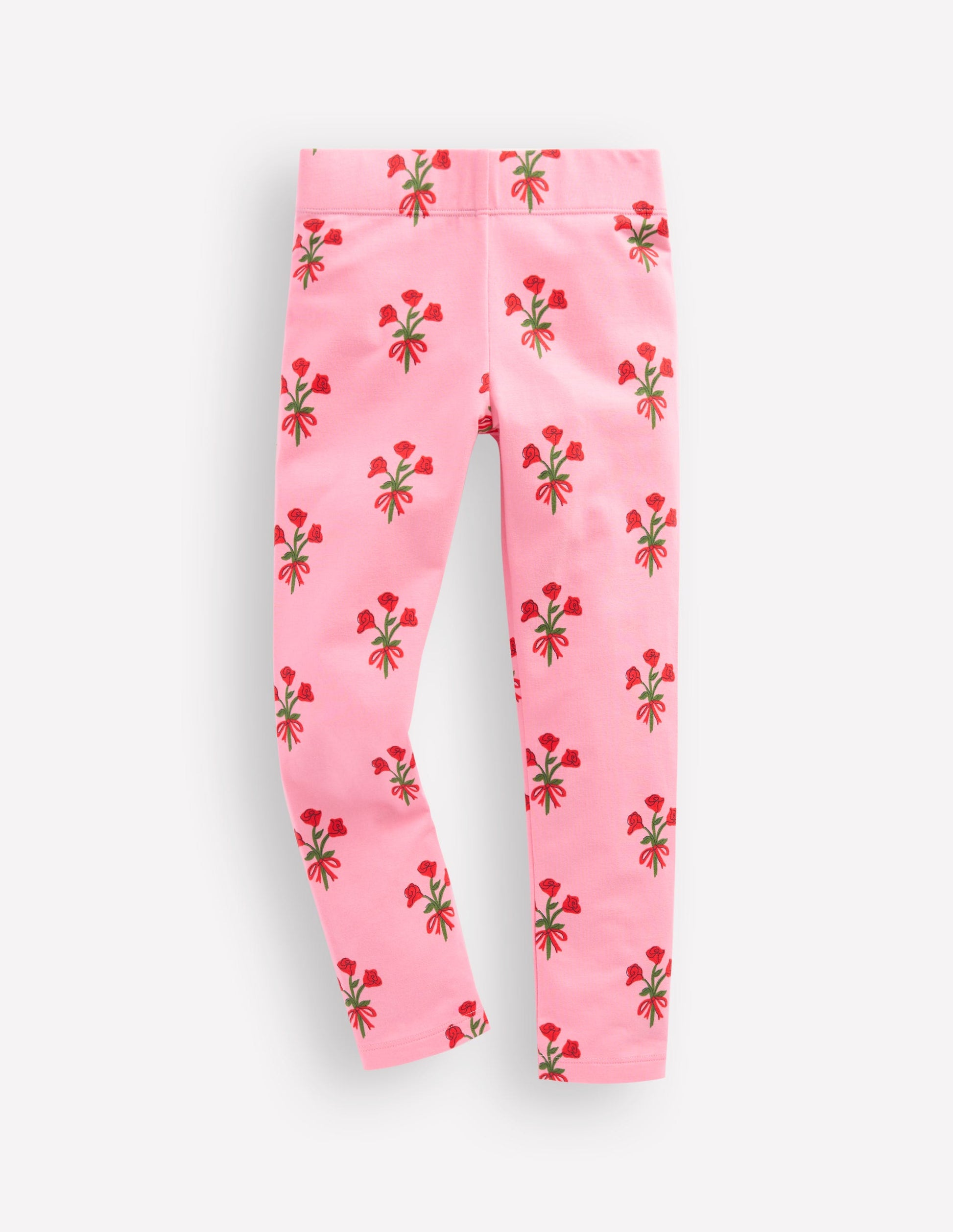 Lustige Leggings-Kaugummirosa Kleiner Blumenstrauß-1