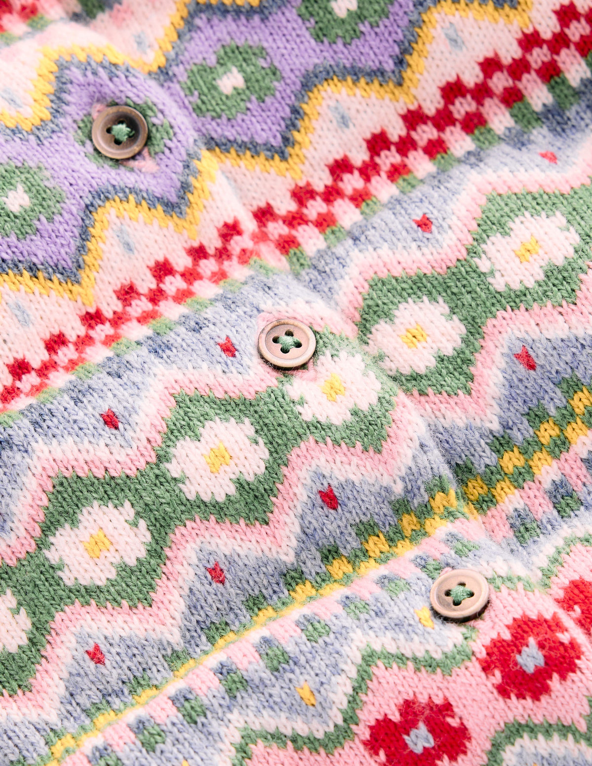 Edie Fair-Isle-Strickjacke-Gletscherblau Hübsche Blumen-3