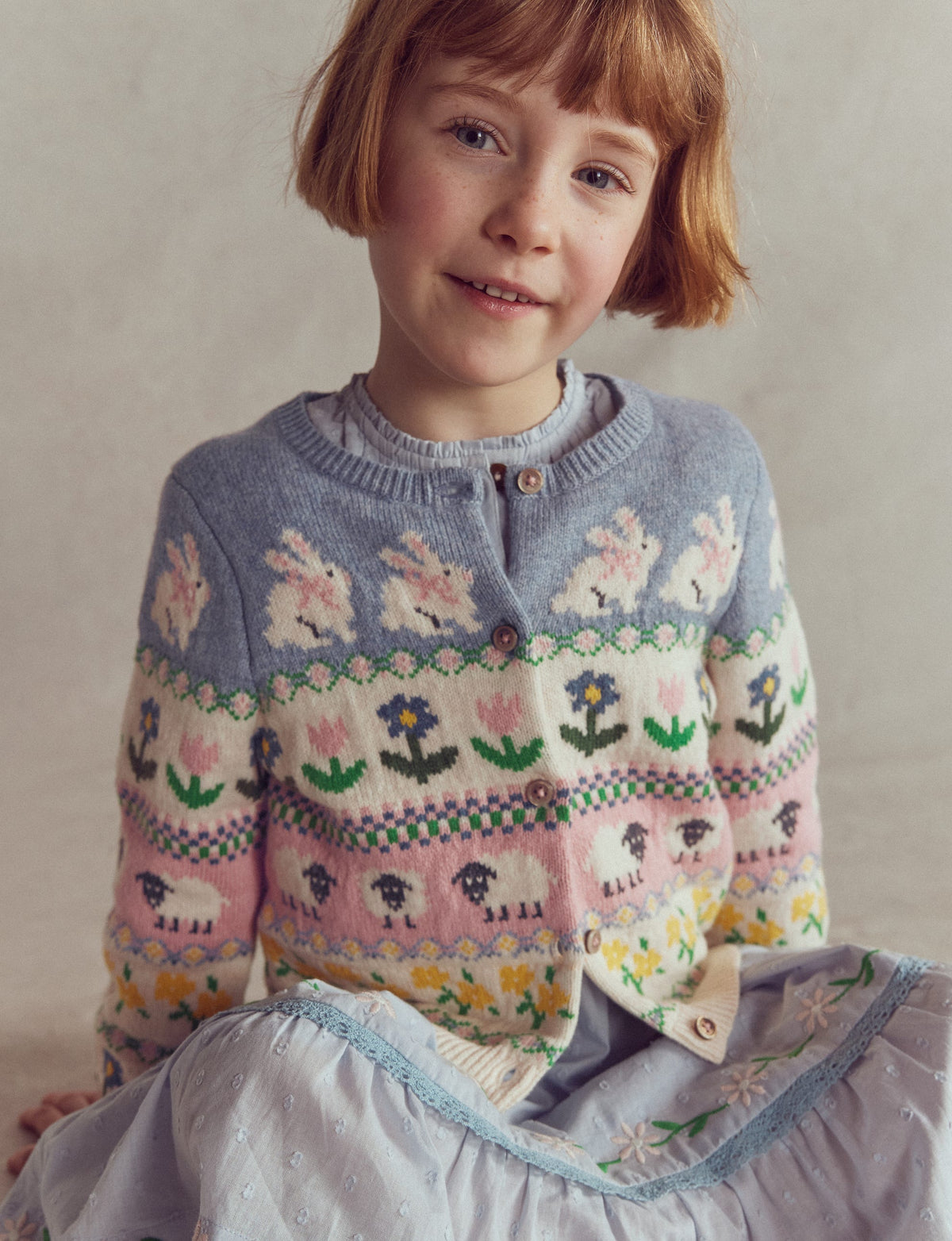 Edie Fair-Isle-Strickjacke-Gletscherblau Hase Fair-Isle-Muster-1