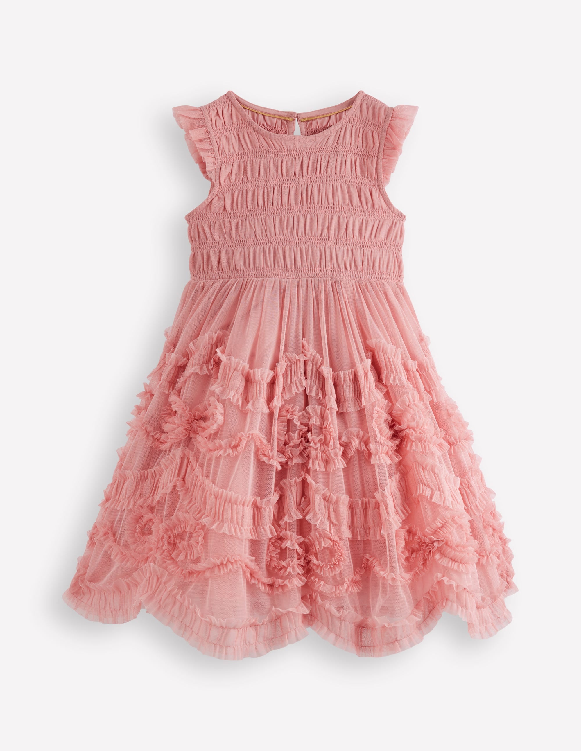 Tüllkleid mit Rüschen für besondere Anlässe-Mandelblütenrosa - Image 1